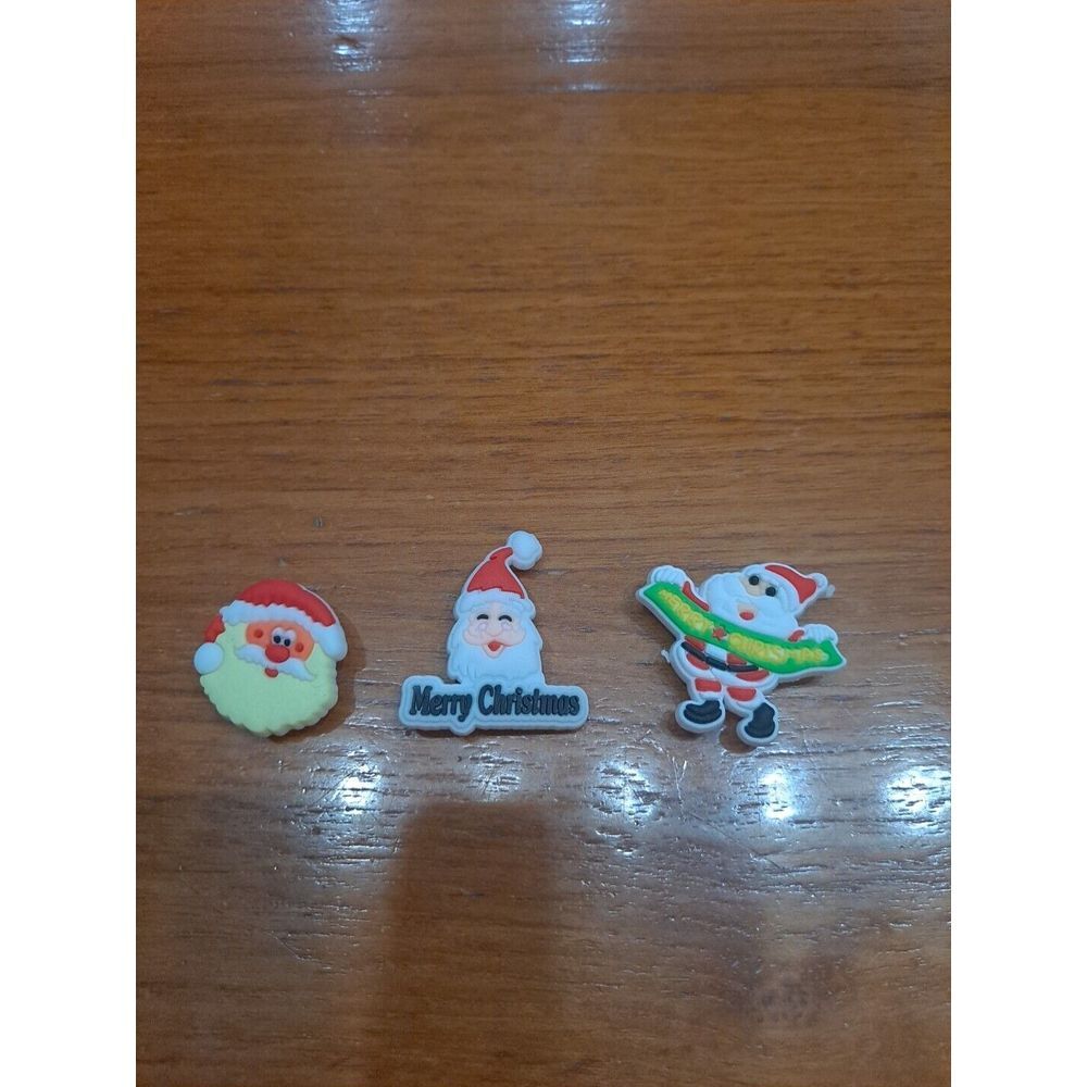 Lot Of 3 Christmas Holiday Themed Croc‎ Charm Jibz Santa Merry Christmas